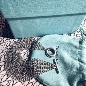 Authentic Tiffany & Co. Peretti Silver Mesh Sevillana Toggle Bracelet
